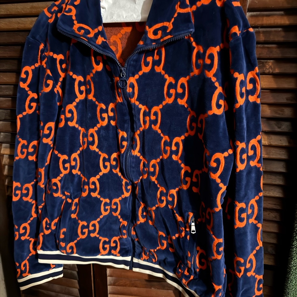 Gucci orange/blue velvet jacket
